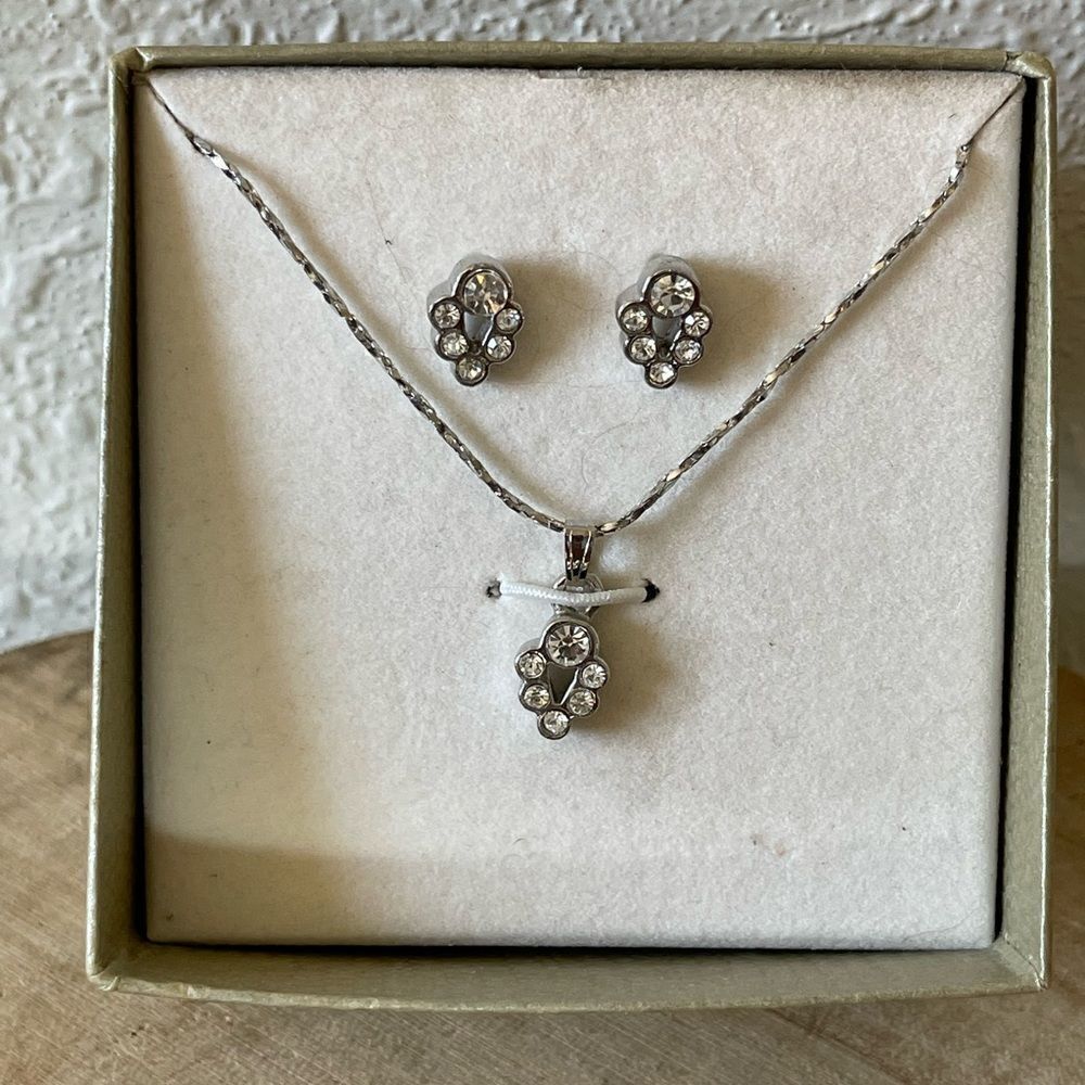 NIB Silver Tone Necklace and Matching Earrings